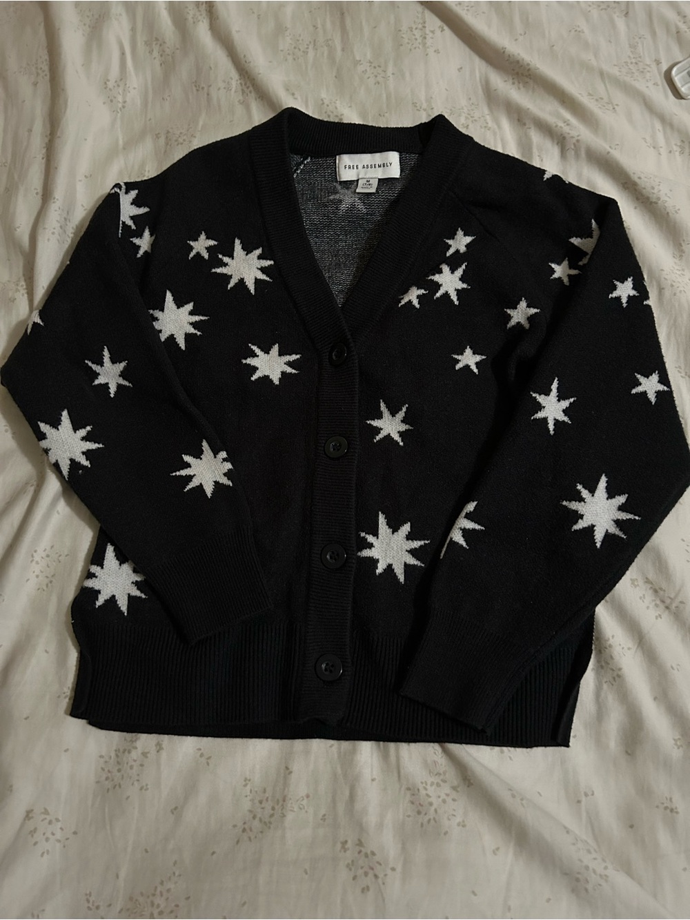Free Assembly Black Star PatternButton Cardigan(7-8)&Joey B black pant (large)